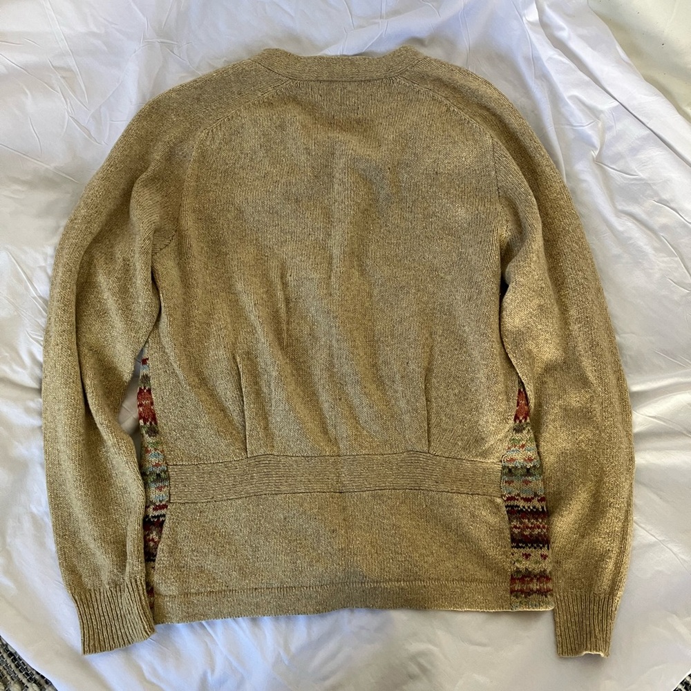 Vintage Polo by Ralph Lauren Beige Fair Isle Button-Up Cardigan Men’s M - Picture 7 of 9